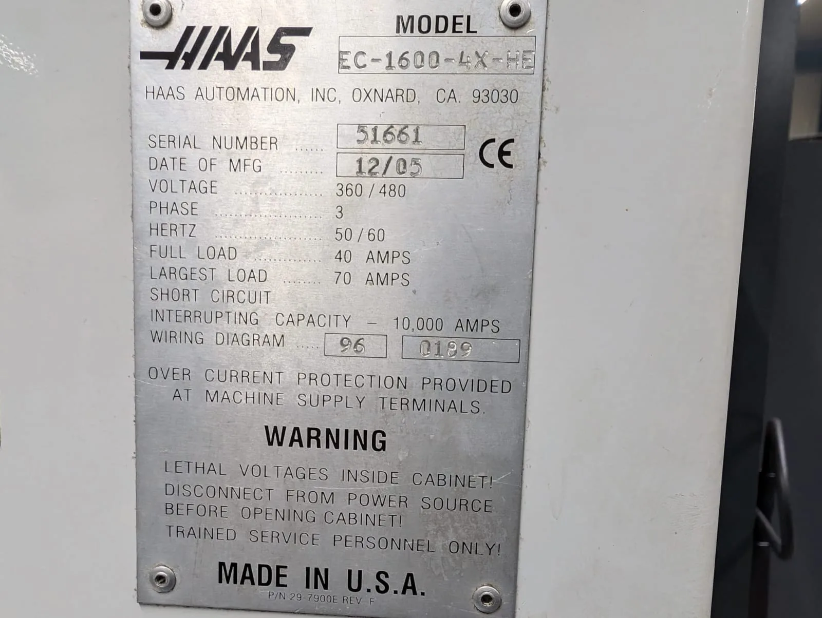 4-AXIS HORIZONTAL MACHINING CENTER HAAS EC 1600 view 4
